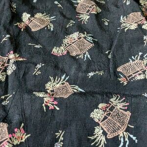 Silk Vintage Japanese Asian Pencil Skirt Garden Pattern Floral Unique